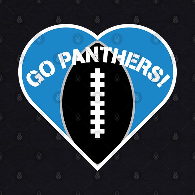 Heart Shaped Carolina Panthers by Rad Love